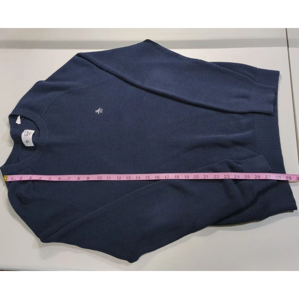 Penguin Munsingwear Men's Classic Navy Blue Cotton Sweater M